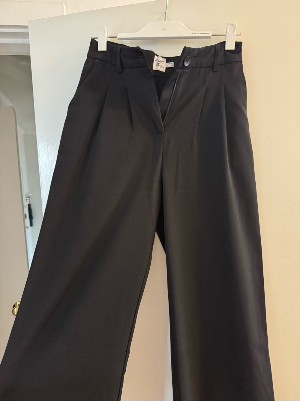 Princess Polly Black High-Waist Wide-Leg Trousers